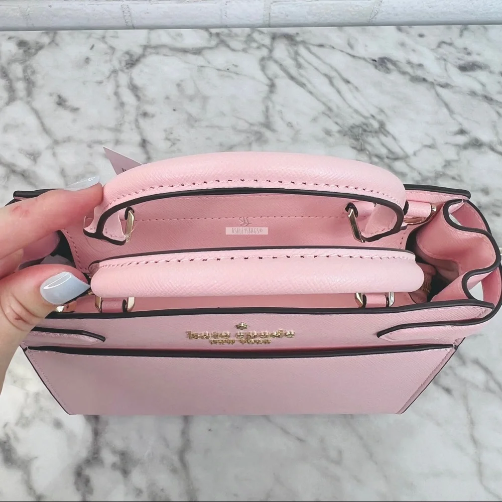 Kate Spade Staci Chalk Pink Small Satchel Crossbody - Picture 4 of 9